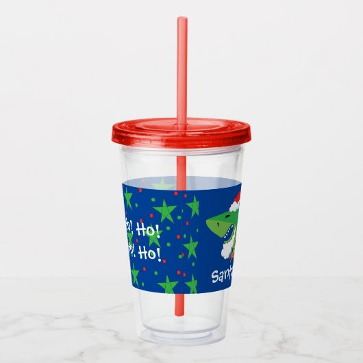 kersttumbler 16 oz Santa Shark Acryl Drinkbeker (Rechts)