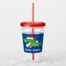 kersttumbler 16 oz Santa Shark