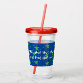 kersttumbler 16 oz Santa Shark Acryl Drinkbeker (Achterkant)