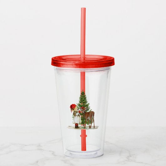 kersttumbler acryl drinkbeker (Voorkant)