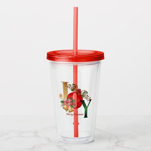 kersttumbler acryl drinkbeker (Voorkant)