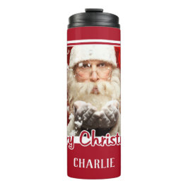 Kersttumbler, de kerstman van de kerstman/UW FOTO Thermosbeker