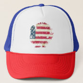 Kerstturkey Met Amerikaanse Vlag Trucker Pet (Voorkant)