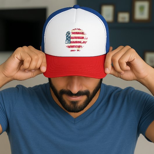 Kerstturkey Met Amerikaanse Vlag Trucker Pet