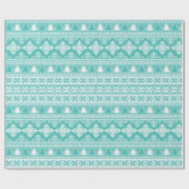 KerstTurquoise Blue Holiday Knit Ugly Sweater Cadeaupapier (Vlak)