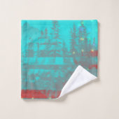 Kerstturquoise en Rode handdoekset Bad Handdoek (Wasdoekje)