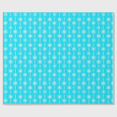 KerstTurquoise en White Snowflakes Pattern Cadeaupapier (Vlak)