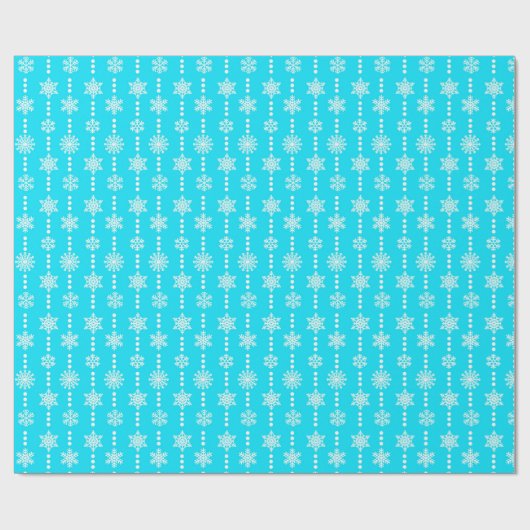 KerstTurquoise en White Snowflakes Pattern Cadeaupapier (Vlak)