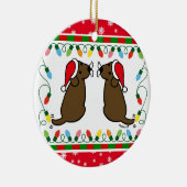 Kersttweekleurig bont Ornament (Rechts)