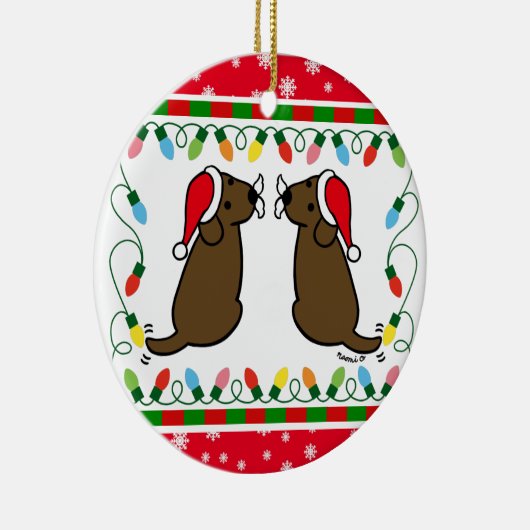 Kersttweekleurig bont Ornament (Rechts)
