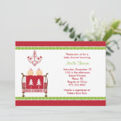 Kersttweeling baby Shower-uitnodigingen Kaart (Staand voorkant)