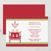 Kersttweeling baby Shower-uitnodigingen Kaart (Voorkant / Achterkant)
