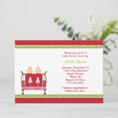 Kersttweeling baby Shower-uitnodigingen Kaart (Staand voorkant)