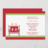 Kersttweeling baby Shower-uitnodigingen Kaart (Voorkant / Achterkant)