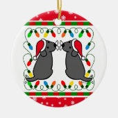 Kersttwein Black Labradors Santa Ornament (Voorkant)