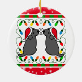 Kersttwein Black Labradors Santa Ornament (Achterkant)