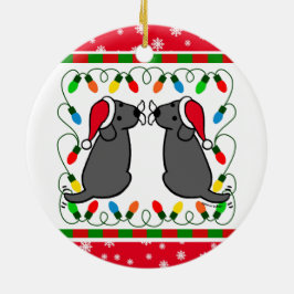 Kersttwein Black Labradors Santa Ornament
