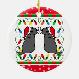 Kersttwein Black Labradors Santa Ornament