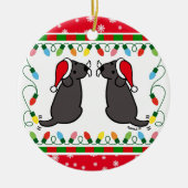 Kersttwein Black Labradors Santa Ornament (Voorkant)