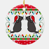Kersttwein Black Labradors Santa Ornament (Achterkant)