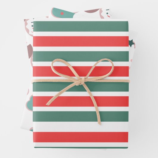 kersttwisten en stripes inpakpapier vel (In situ)