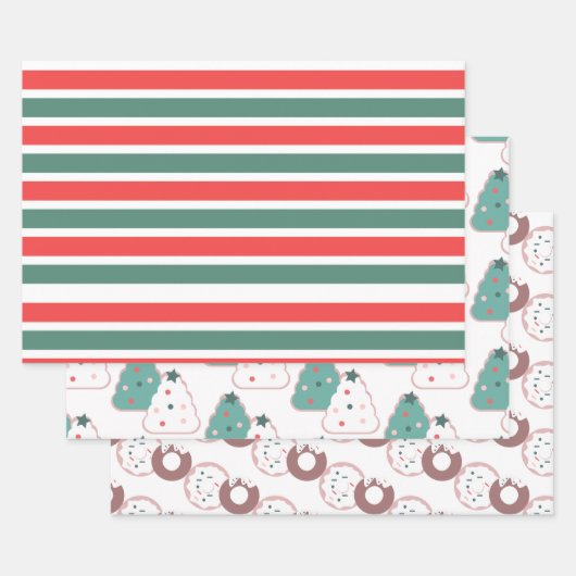 kersttwisten en stripes inpakpapier vel (Set)