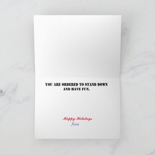 kersttwitserteam met kerstkaart kaart (Binnen)