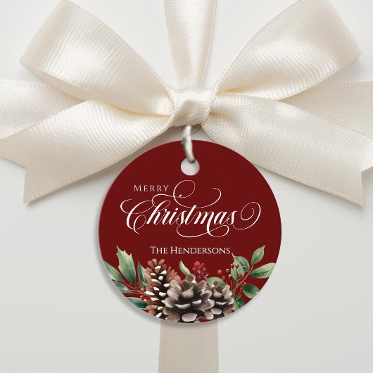 Kersttypografie Aangepaste Naamlabel Bedankjes Labels