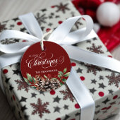 Kersttypografie Aangepaste Naamlabel Bedankjes Labels