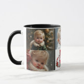Kersttypografie | Baby's 5 foto-collage Mok (Links)