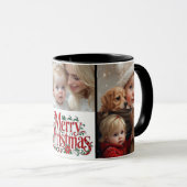 Kersttypografie | Baby's 5 foto-collage Mok (Voorkant rechts)