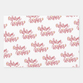 Kersttypografie Black Gold Red White Inpakpapier Vel (Voorkant)