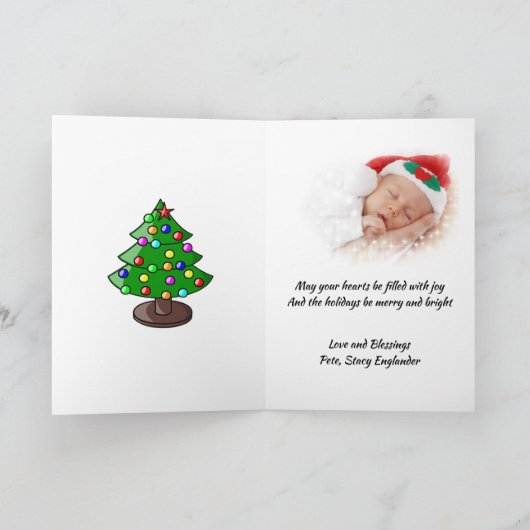 Kersttypografie Boomvorm, ZSSPG Feestdagen Kaart (Binnen)