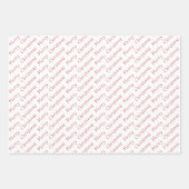 Kersttypografie Donkerrood en wit Inpakpapier Vel (Voorkant 2)