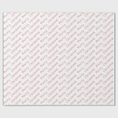 Kersttypografie Donkerrood op wit Cadeaupapier (Vlak)