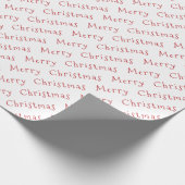 Kersttypografie Donkerrood op wit Cadeaupapier (Hoek)