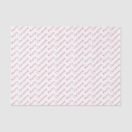 Kersttypografie Donkerrood op wit Tissuepapier (Voorkant)