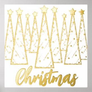 Kersttypografie Eenvoudige moderne kerstbomen Folie Afdrukken