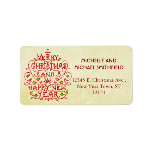 kersttypografie etiket