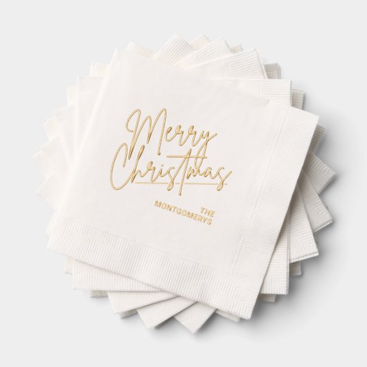Kersttypografie Feest Folie Servetten (Insitu (Gestapeld))
