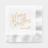 Kersttypografie Feest Folie Servetten (Voorkant)