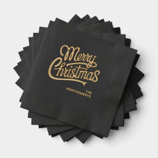 Kersttypografie Feest Folie Servetten (Insitu (Gestapeld))