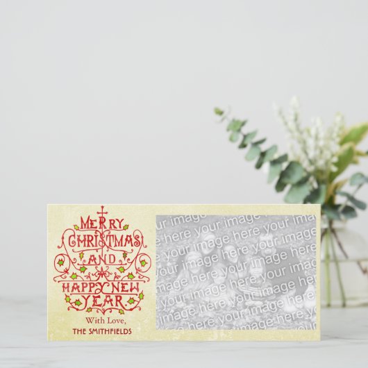  kersttypografie feestdagenkaart (Staand voorkant)