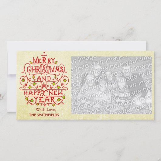  kersttypografie feestdagenkaart (Voorkant)