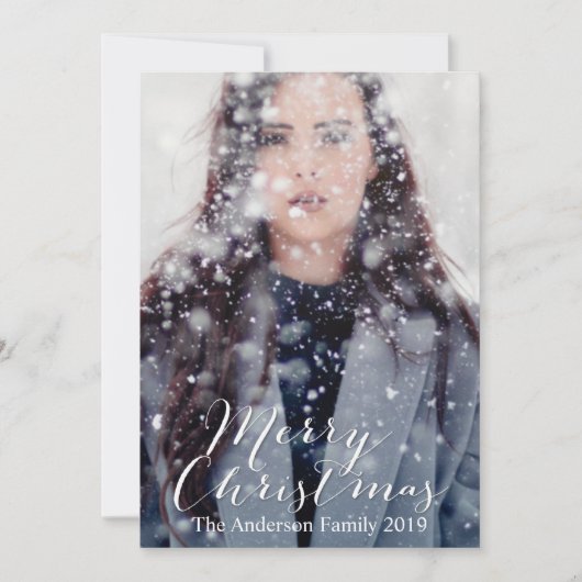  kersttypografie feestdagenkaart (Voorkant)