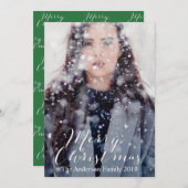  kersttypografie feestdagenkaart (Voorkant / Achterkant)