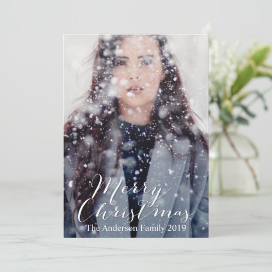  kersttypografie feestdagenkaart (Staand voorkant)