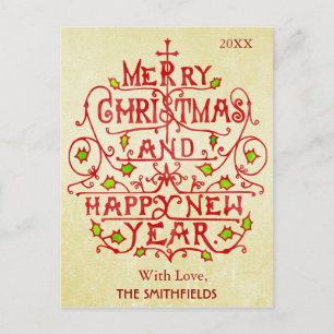 kersttypografie feestdagenkaart