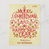 kersttypografie feestdagenkaart (Voorkant)