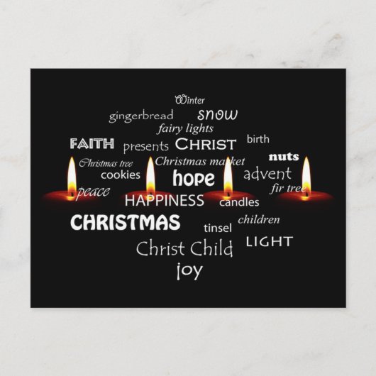 kersttypografie feestdagenkaart (Voorkant)